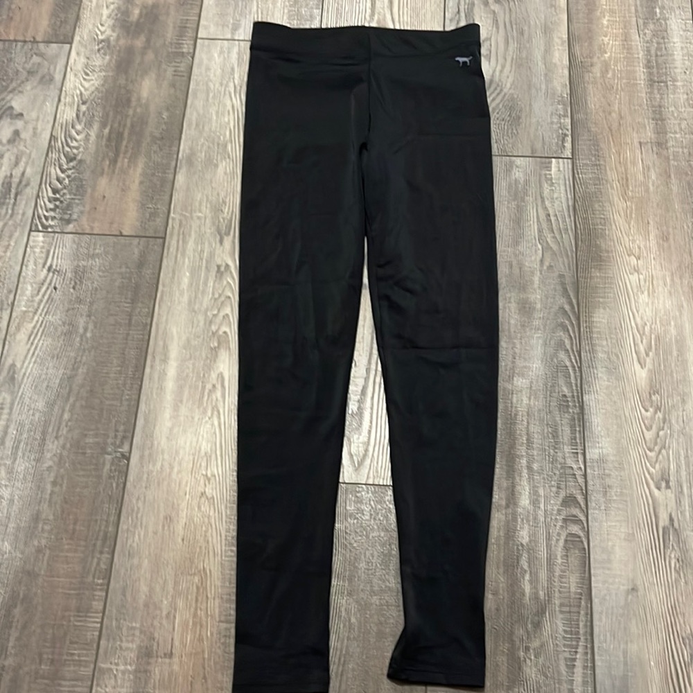 Victoria’s Secret PINK shiny black leggings